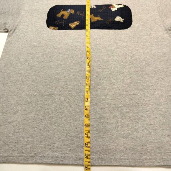 X-LARGE Heather Gray T Shirt Unisex - Navy Puppy print NEW - Picture 8 of 11